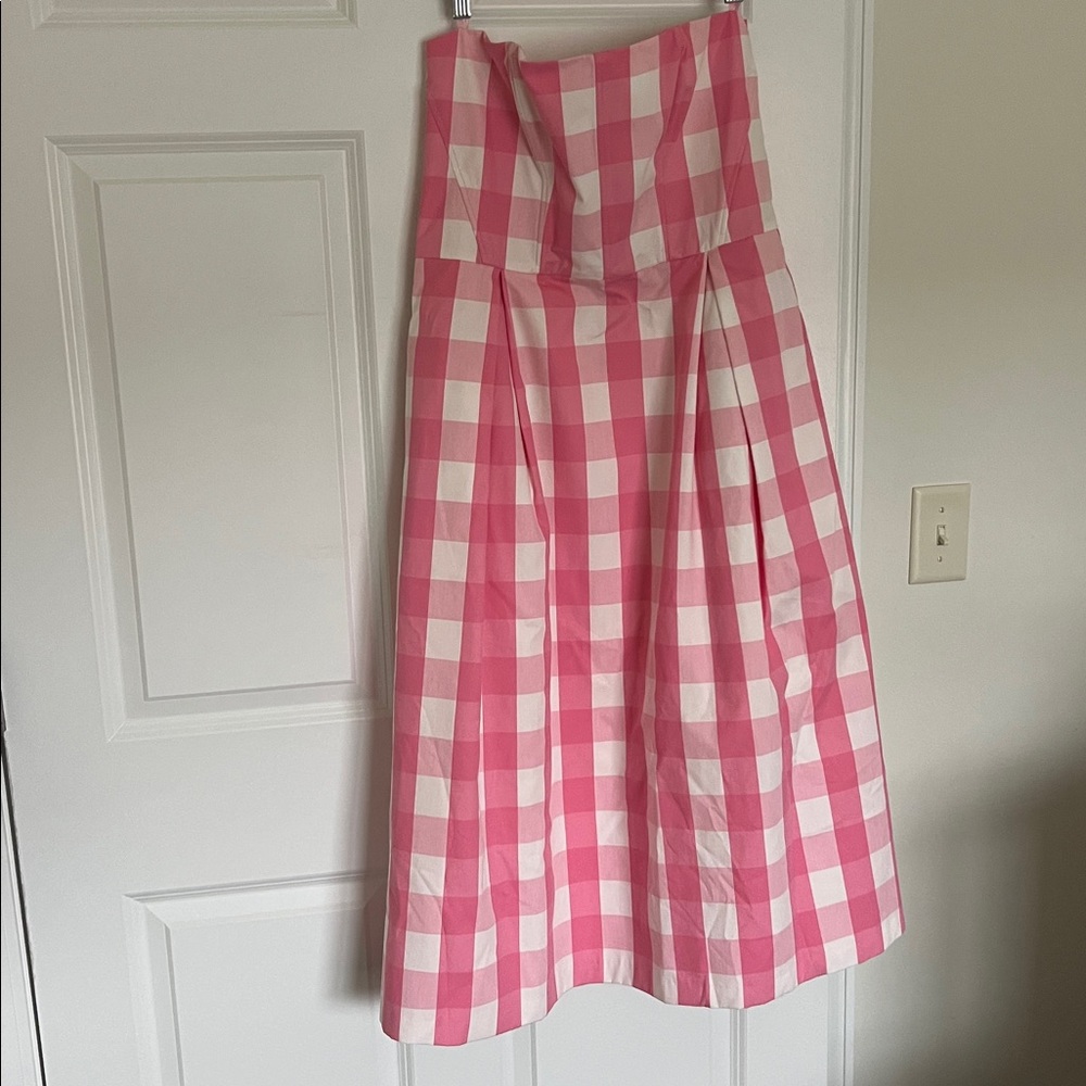 Zara x Barbie The Movie Strapless Gingham Dress